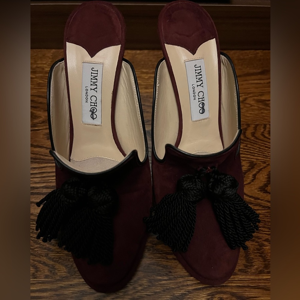 Jimmy Choo purple suede heel mules women’s size 40